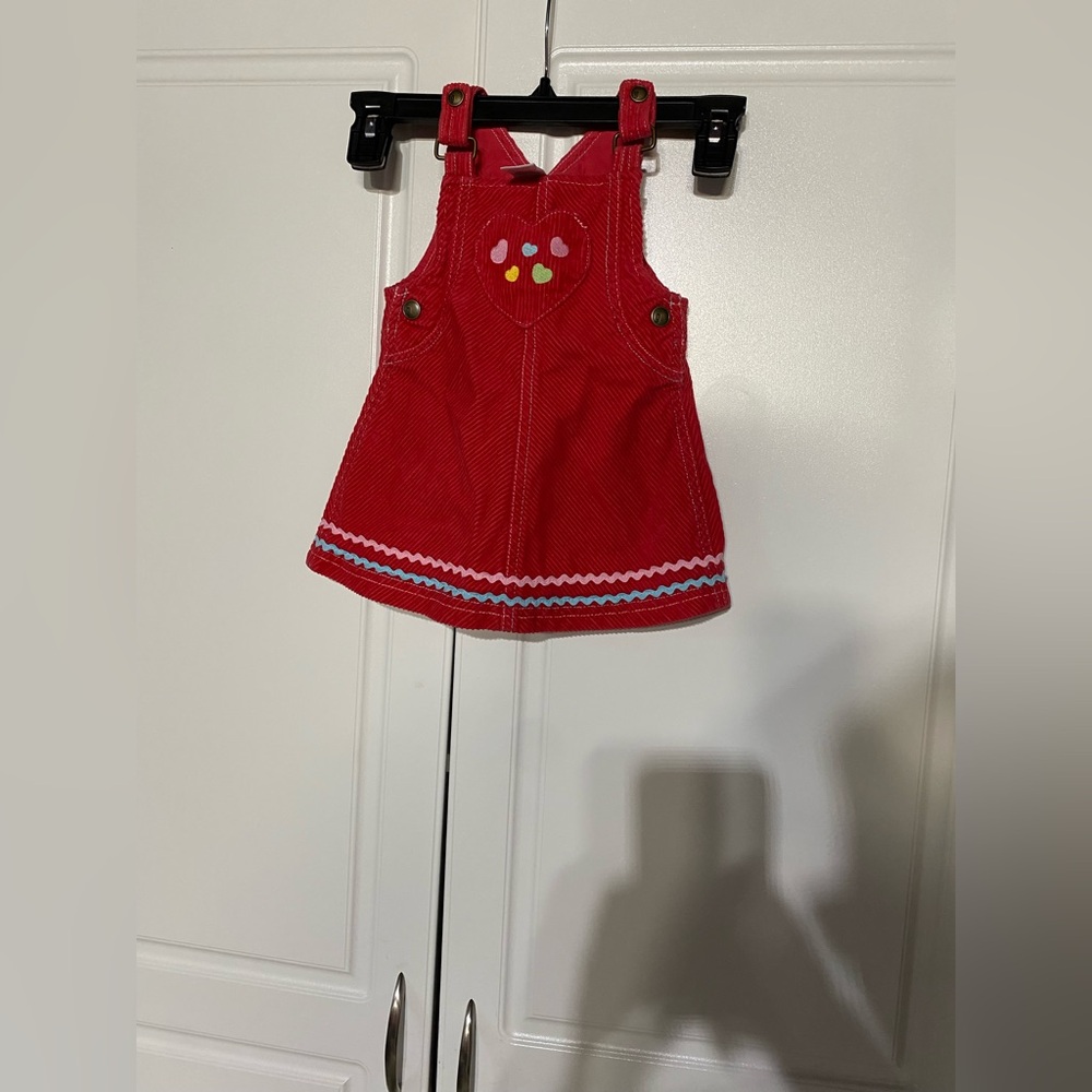 Gymboree Red Corduroy Dress with Embroidery Y2K